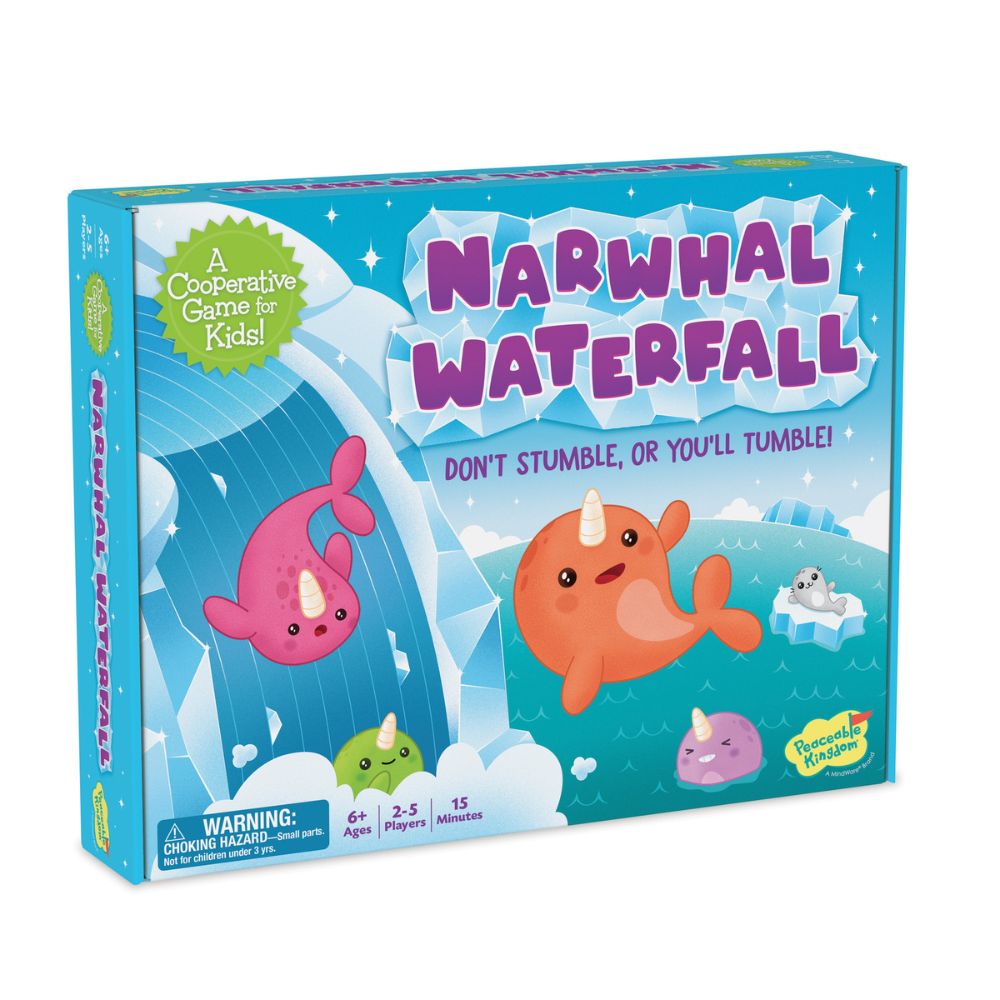 Peaceable Kingdom Narwhal Waterfall Cooperative Game for Kids
