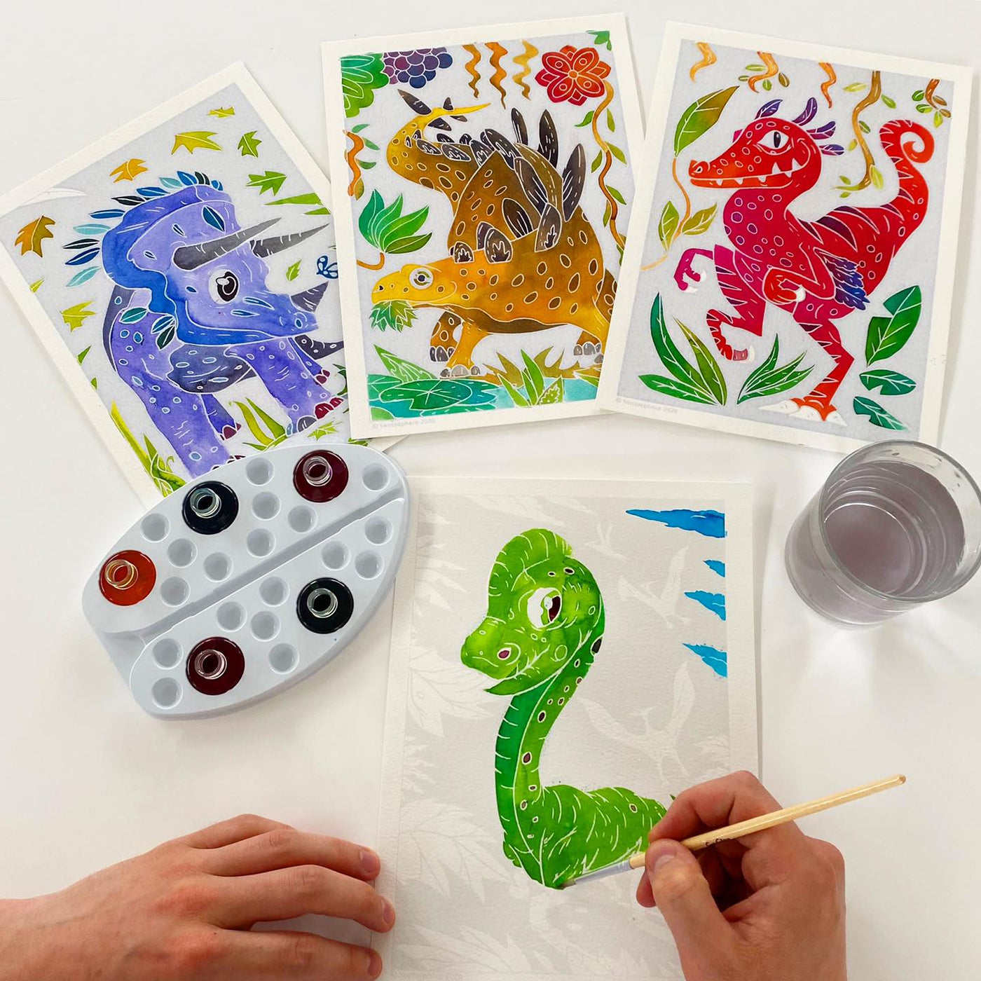 Aquarellum Junior Dinosaurs - Paint By Numbers For Kids