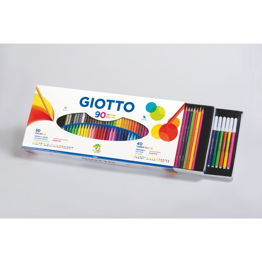 Giotto Stilnovo 90-piece colouring pencil and pen set in storage case – Crafts4Kids