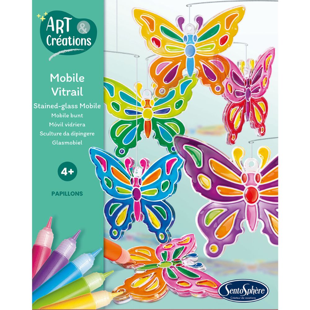 Sentosphere Stained Glass Butterfly Mobile