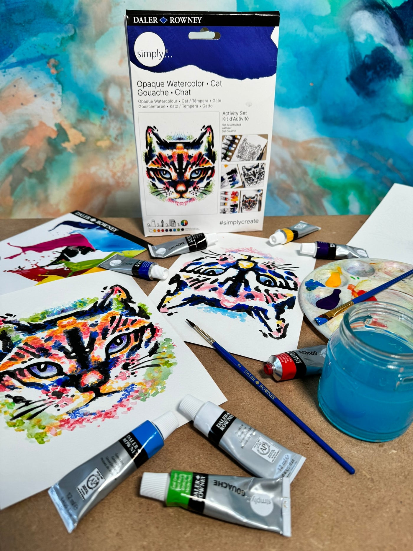 Daler Rowney Simply Gouache Cat Activity Set