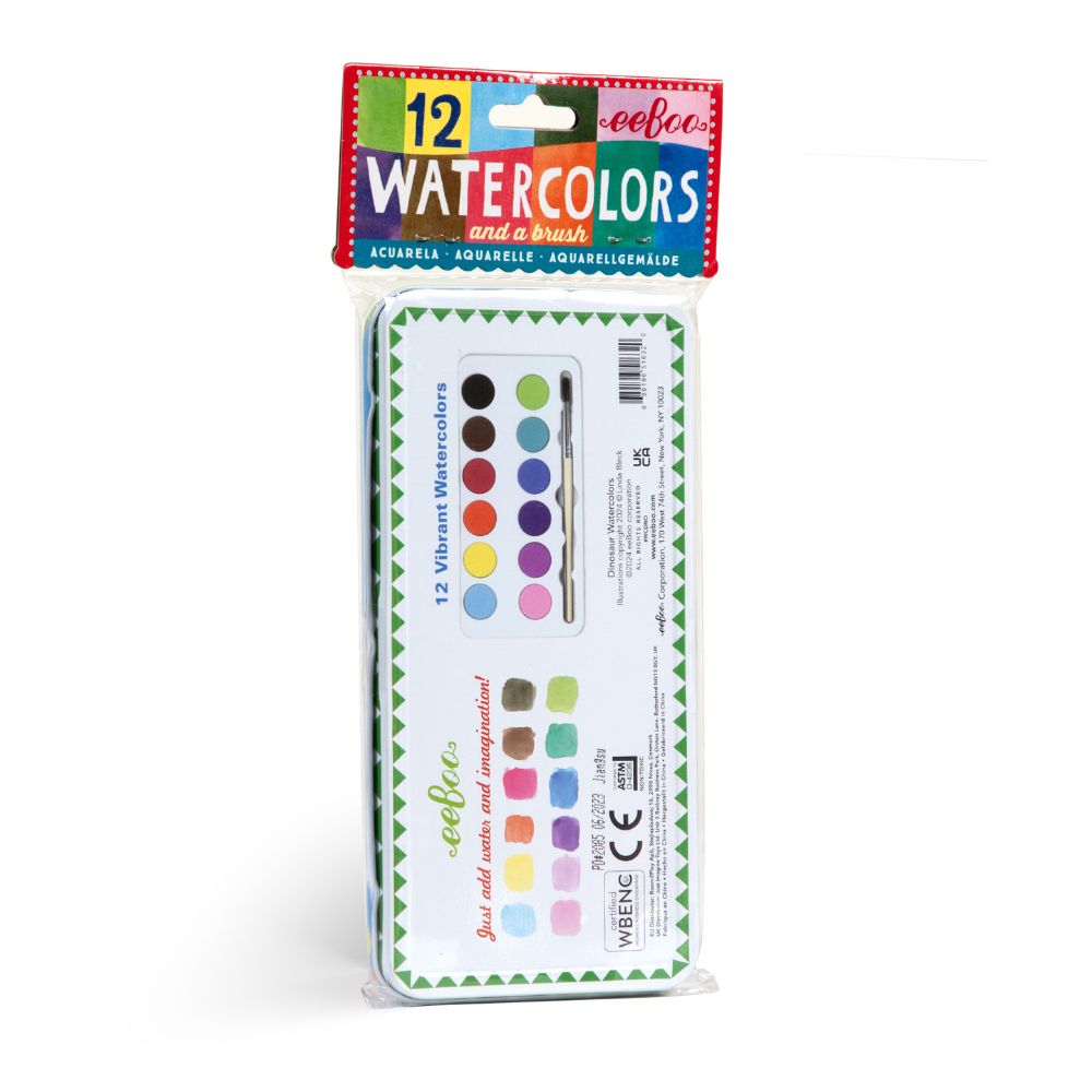 Eeboo 12 Watercolours - Dinosaur