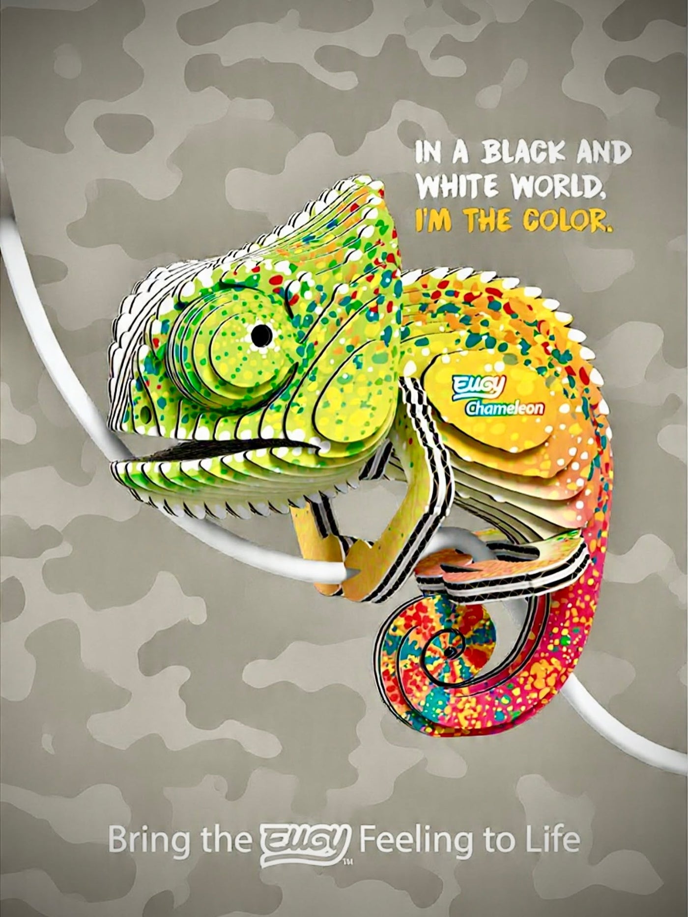 EUGY Chameleon - Kids Cardboard Craft Kit