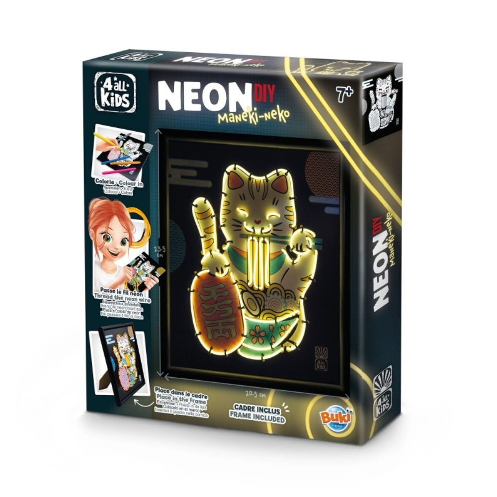 Buki Neon Creative Kit & Frame -  Maneki-Neko Lucky Cat