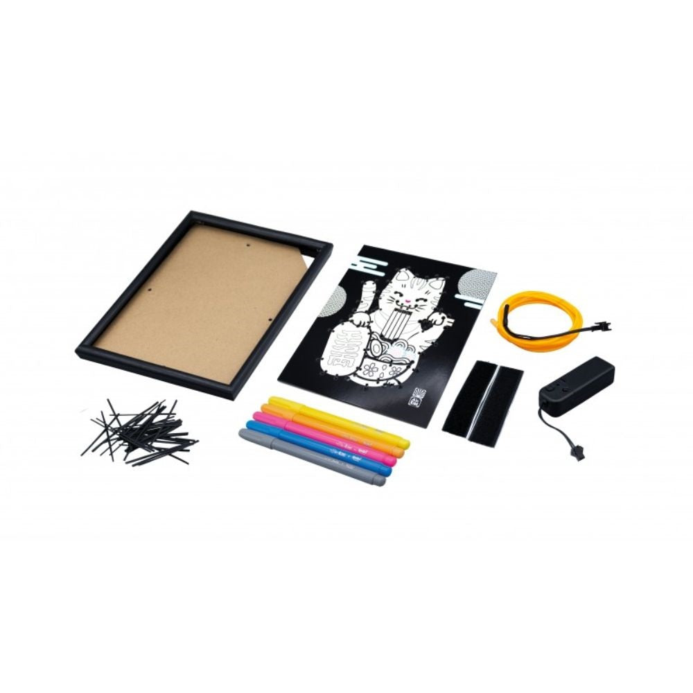 Buki Neon Creative Kit & Frame -  Maneki-Neko Lucky Cat