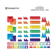 CONNETIX Magnetic Tiles 102 Piece Rainbow Creative Pack