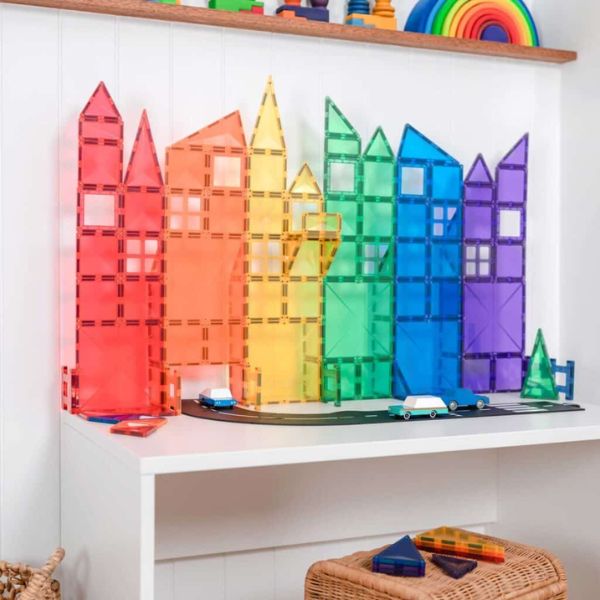 CONNETIX Magnetic Tiles 102 Piece Rainbow Creative Pack