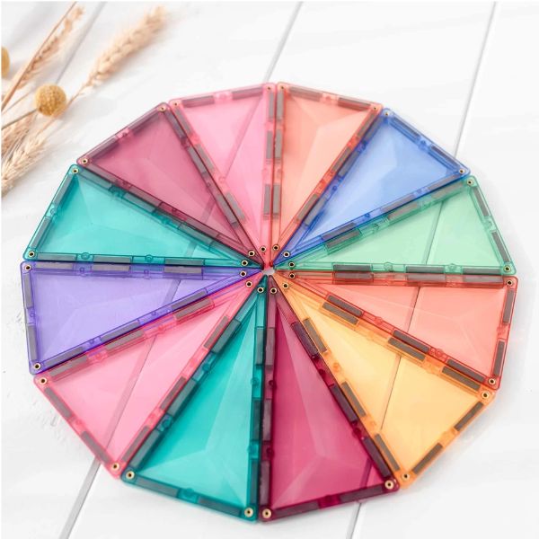 CONNETIX Magnetic Tiles 40 Piece Pastel Geometry Pack
