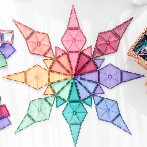 CONNETIX Magnetic Tiles 40 Piece Pastel Geometry Pack
