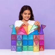CONNETIX Magnetic Tiles 48 Piece Glitter Castle Pack