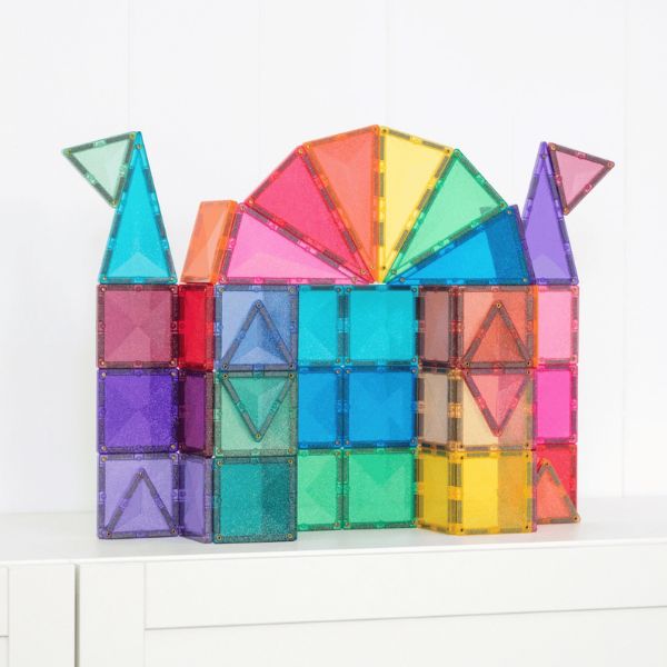 CONNETIX Magnetic Tiles 48 Piece Glitter Castle Pack