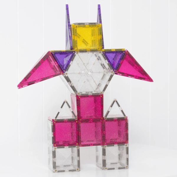 CONNETIX Magnetic Tiles 56 Piece Glitter Unicorn Pack