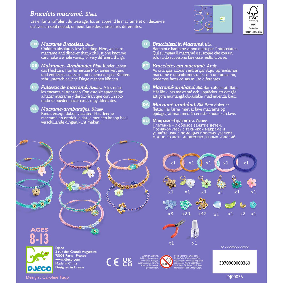 Djeco Macrame Bracelets to Make - Blue DJ00036