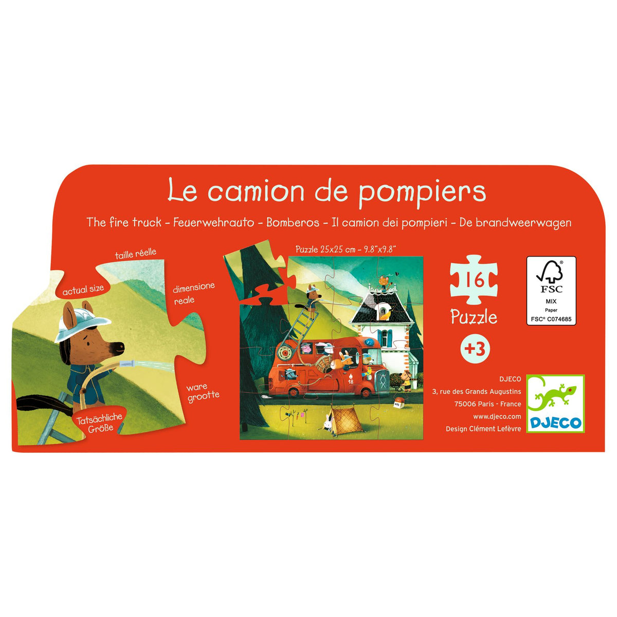Djeco Silhouette Puzzle - The Fire Truck DJ07269
