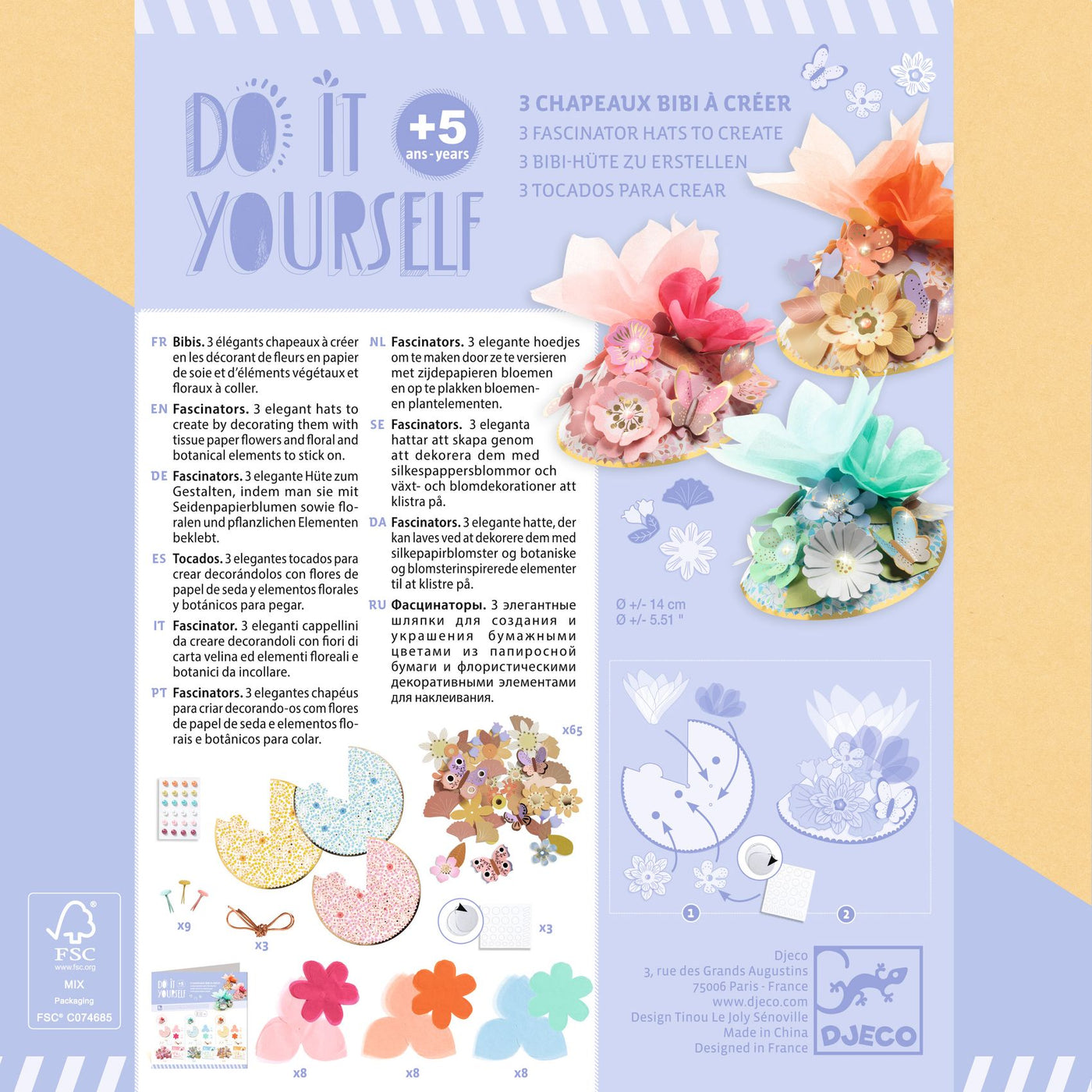 Djeco Do It Yourself - 3 Fascinators To Create ⭐Gifts For 5 Year Olds +