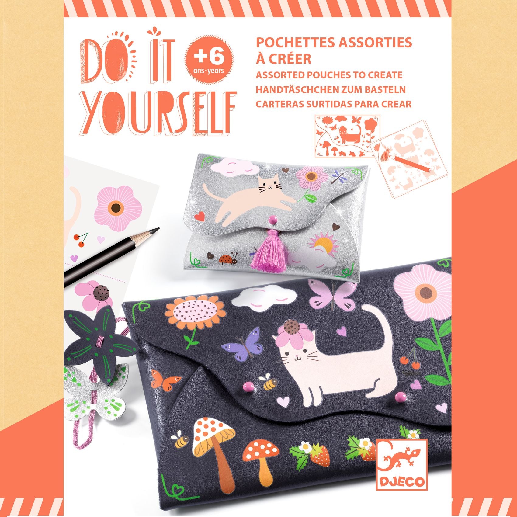 Djeco Do It Yourself Assorted Pouches To Create DJ07964