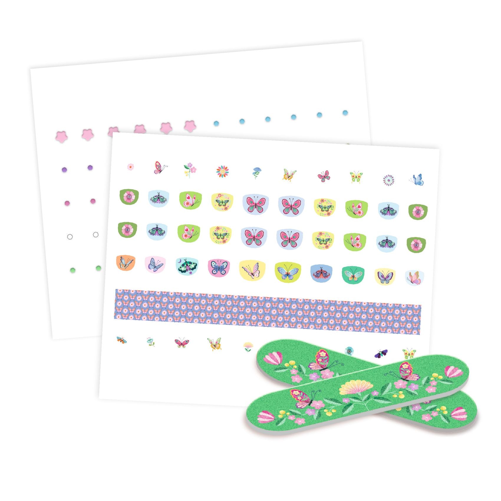 Glittery Nail Stickers - Springtime Butterflies