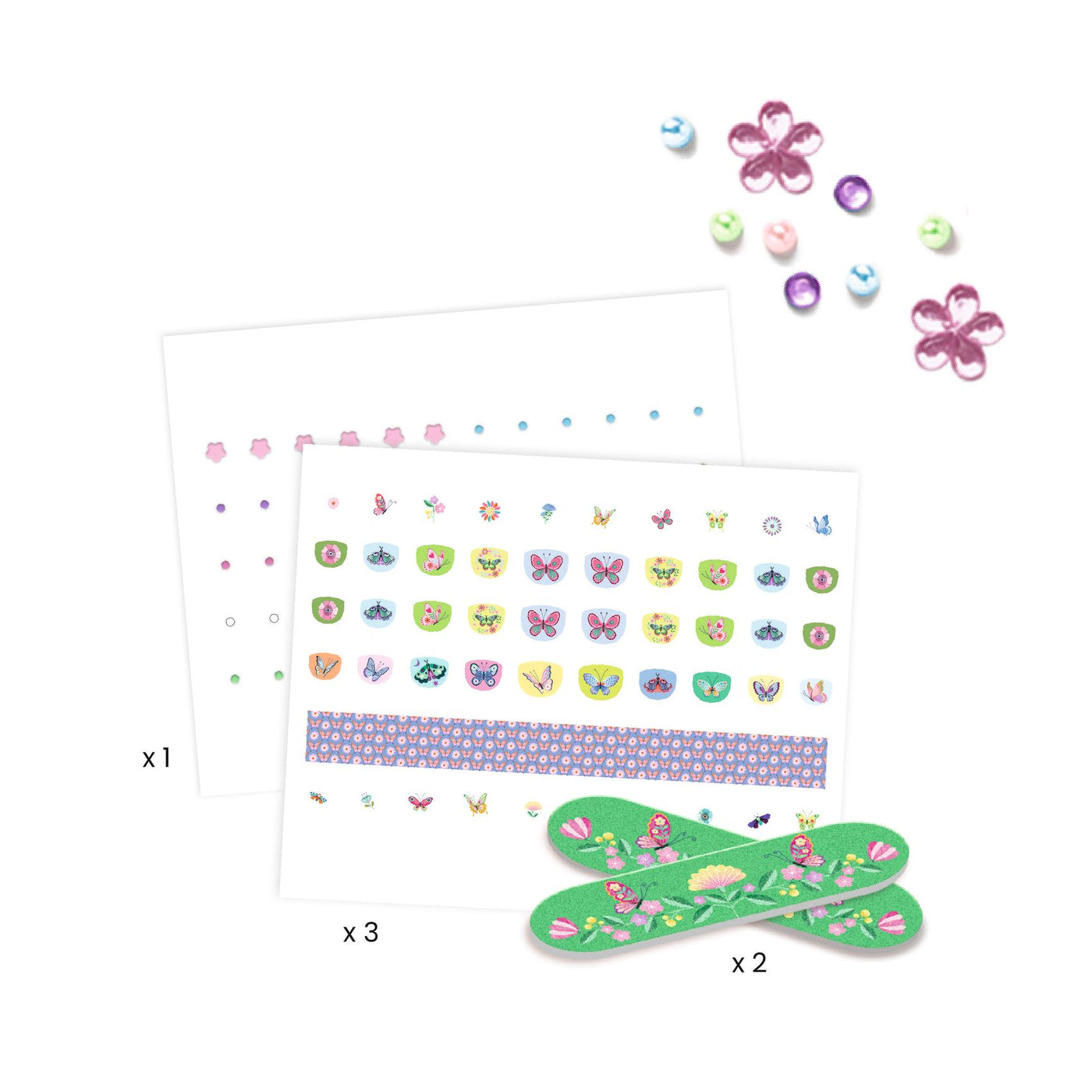 Glittery Nail Stickers - Springtime Butterflies