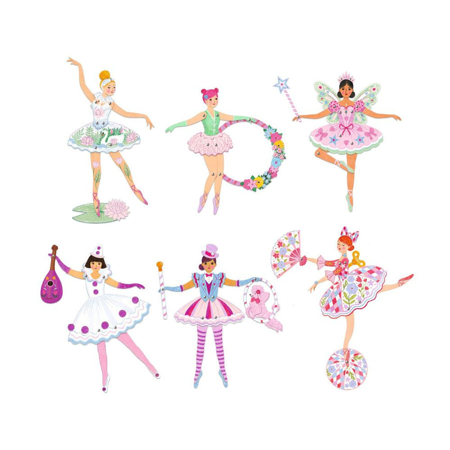 DJ09649 - Djeco Jumping Jacks to Colour In - Tutus