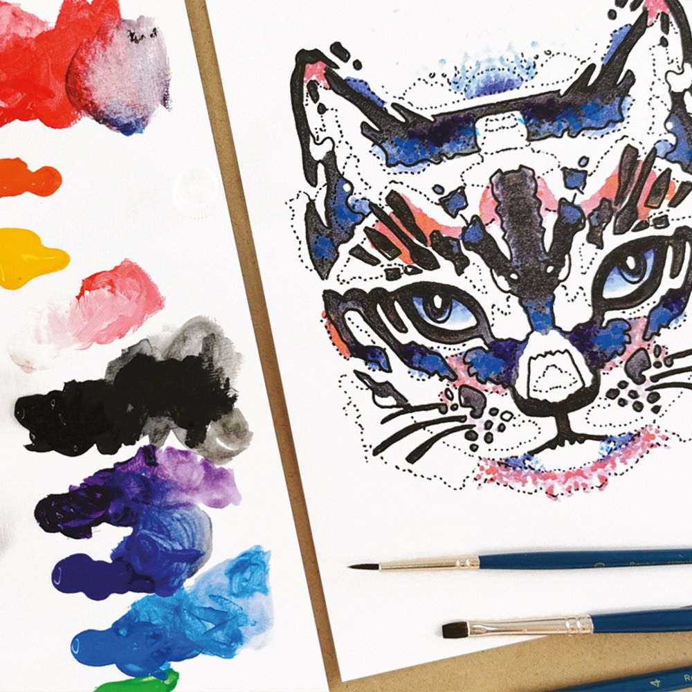 Daler Rowney Simply Gouache Cat Activity Set