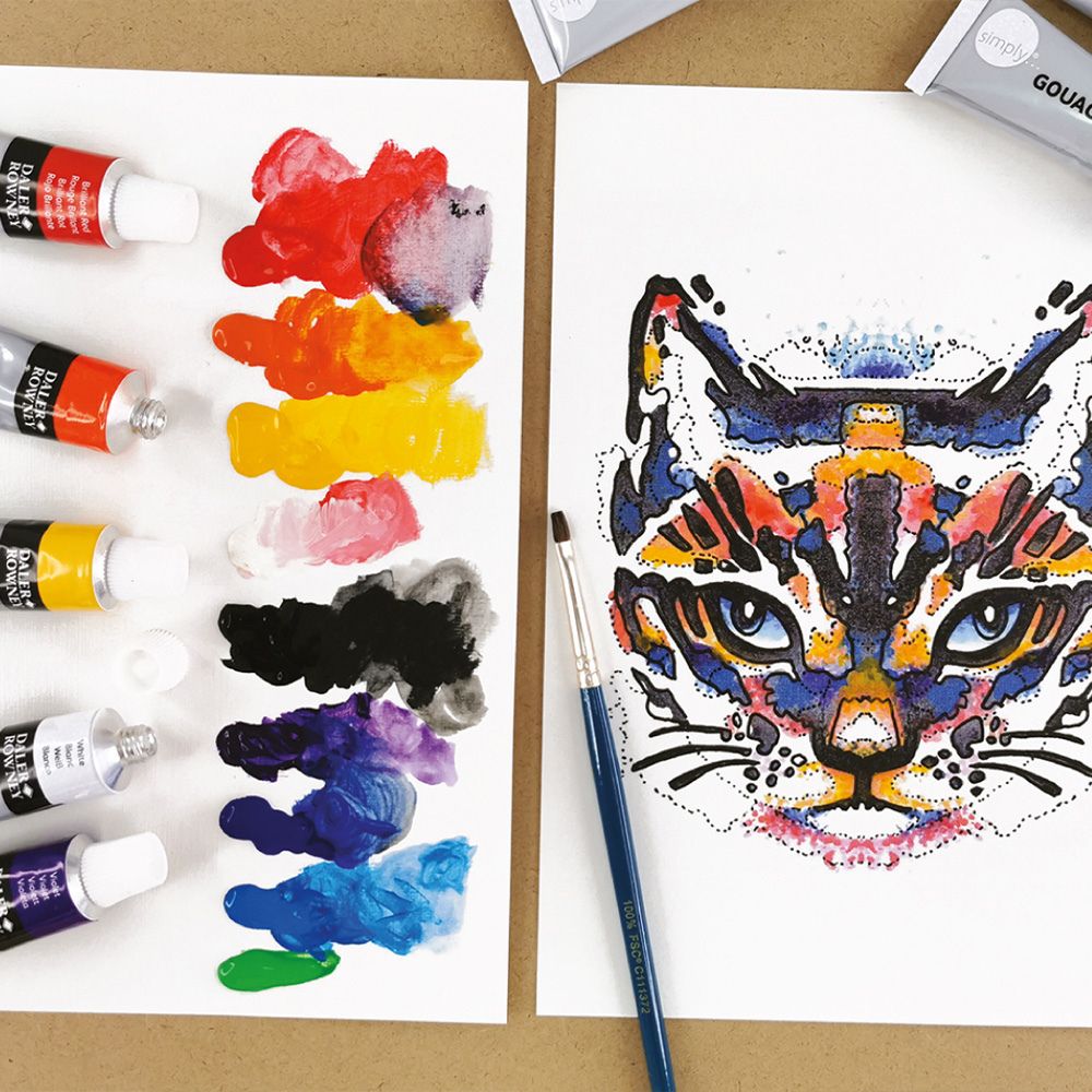 Daler Rowney Simply Gouache Cat Activity Set