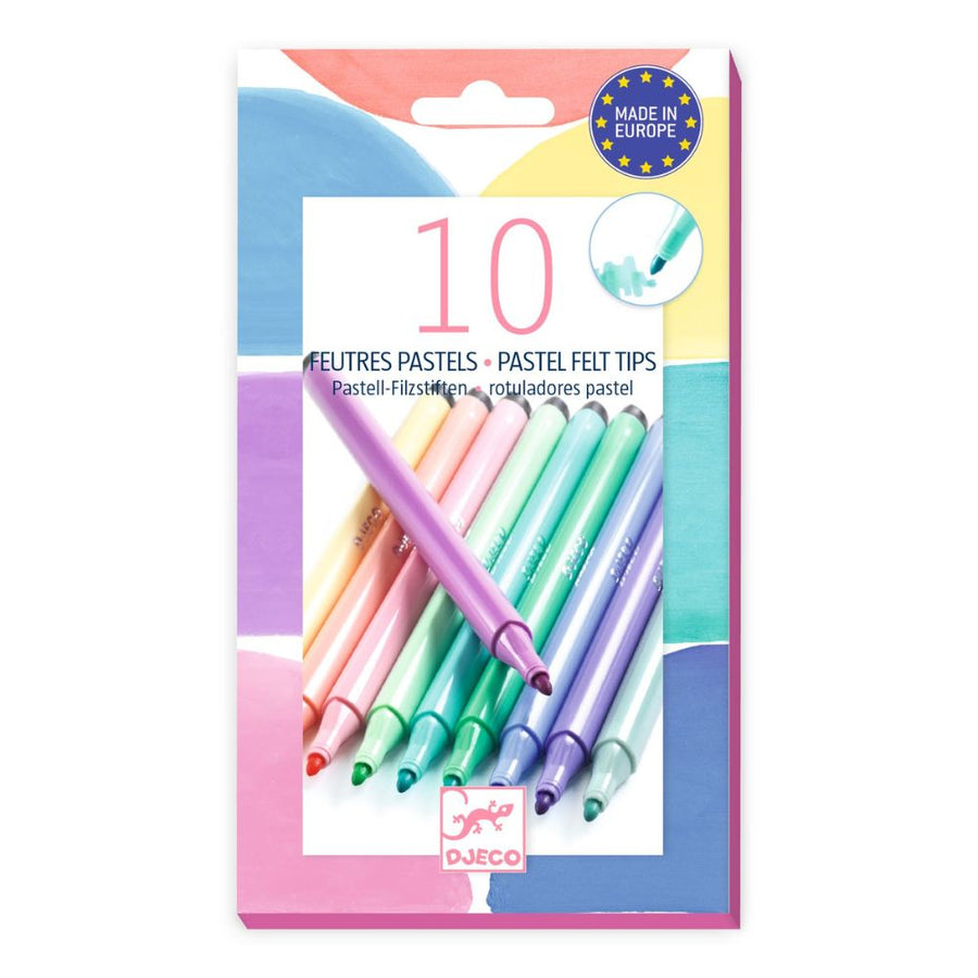 Djeco Colours For Older Ones - 10 Pastel Felt Tips DJ09532