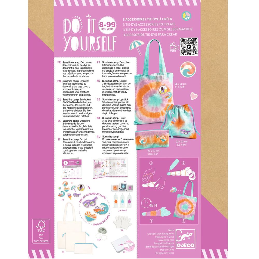 Djeco Do It Yourself Tie Dye Kit - Sunshine Camp DJ07942