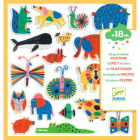 60 Felt Animals Stickers - Gifts For 1 Yr Olds +