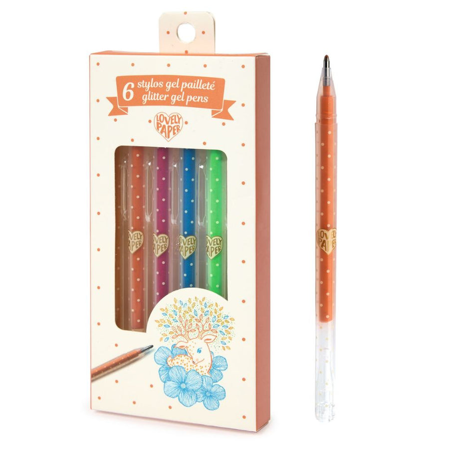 6 Glitter Gel Pens DD03755
