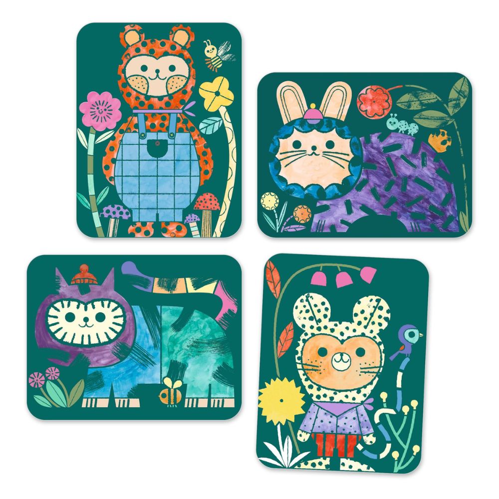 Djeco Magic Reveal Painting - Dressed-Up Animals DJ00094