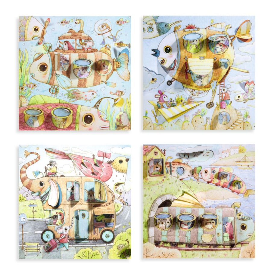 Djeco Little Doors Colouring Sheets - Malo's Trip