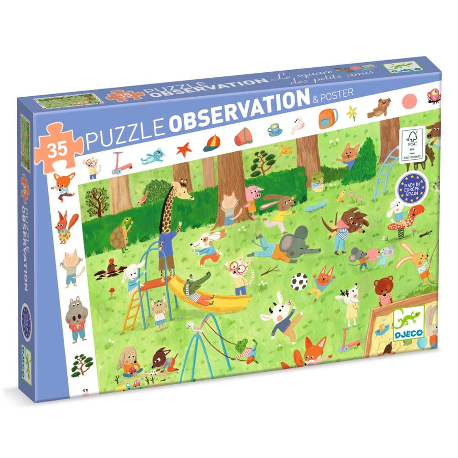 Djeco Observation Childrens Jigsaw Puzzle, Little Friends Garden