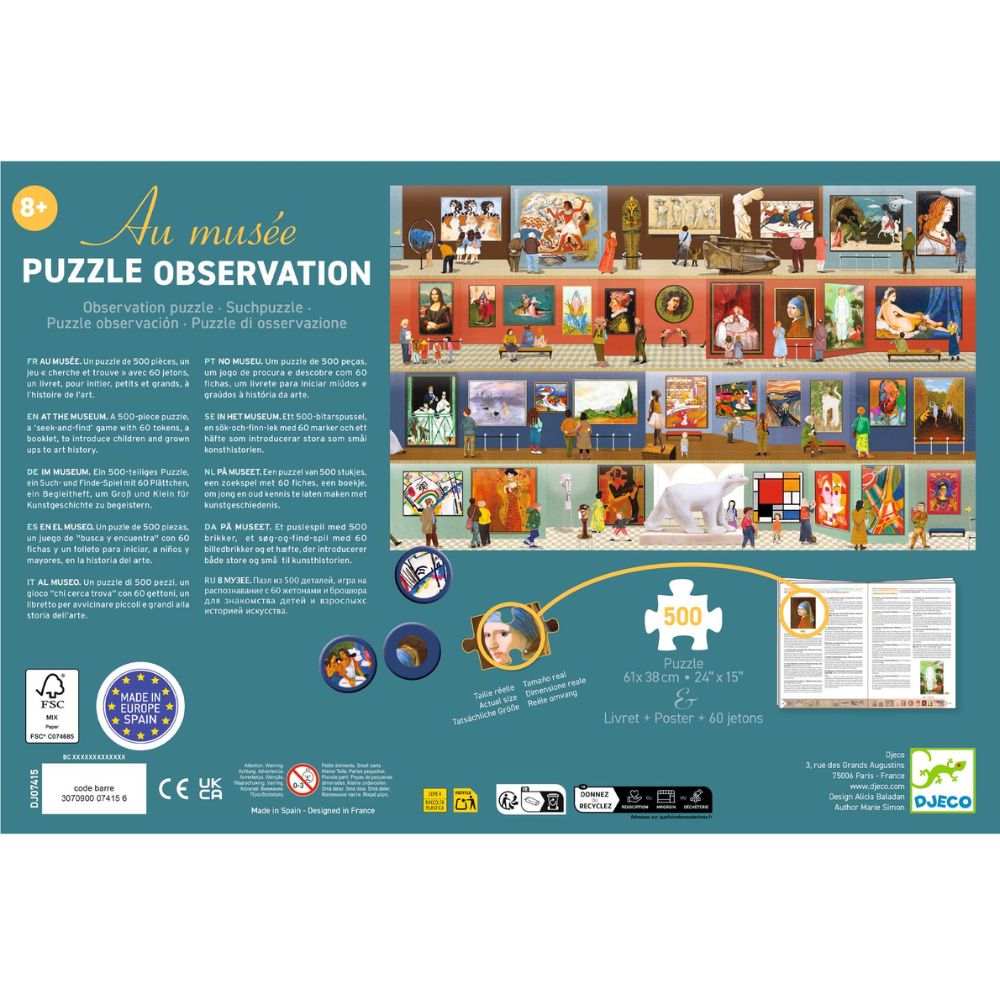 Djeco Observation Puzzles - At the Museum - 500 pcs DJ07415