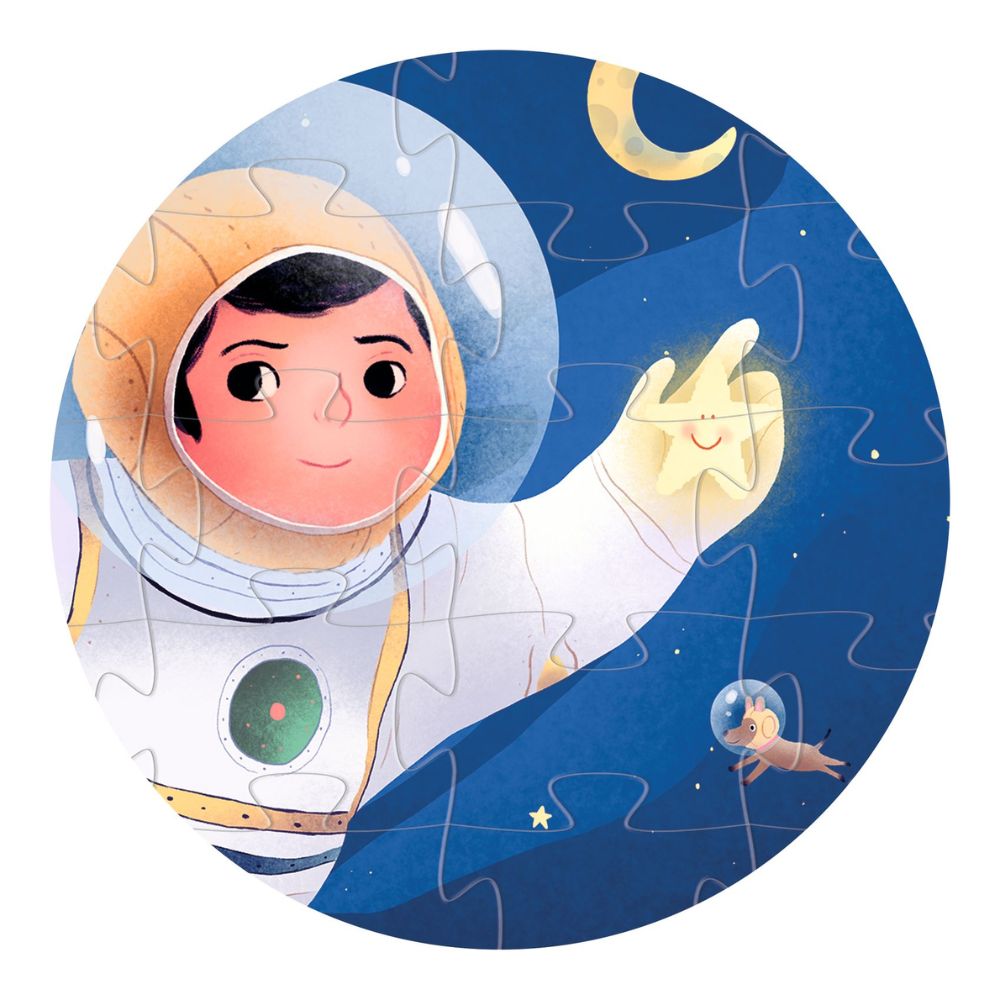 Djeco Silhouette Puzzle - Astronaut On The Moon DJ07301