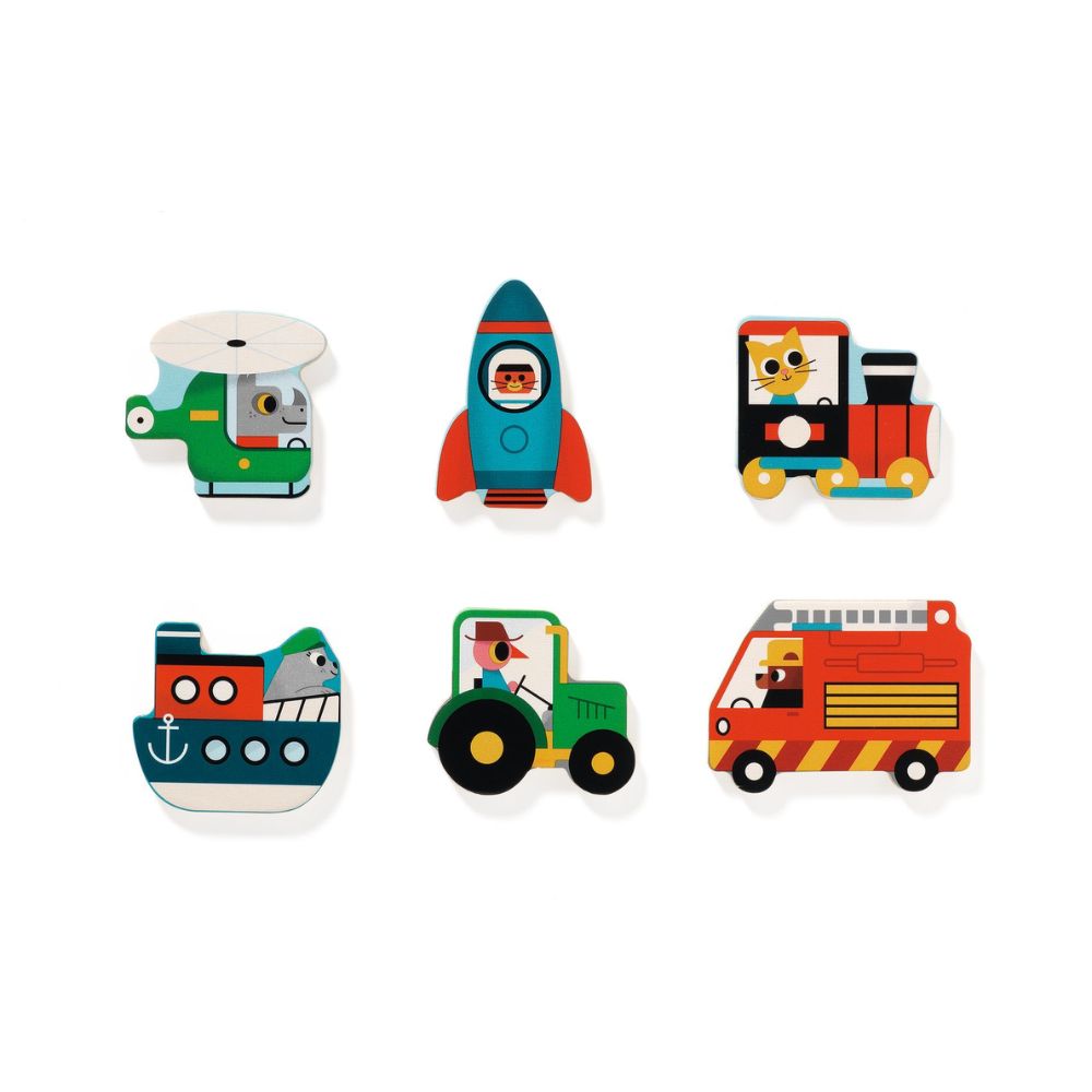 Djeco Wooden Puzzles - Puzzlo Vroom DJ01831