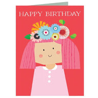 Flower Girl Happy Birthday Card