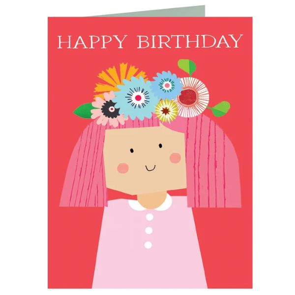 Flower Girl Happy Birthday Card