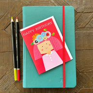 Flower Girl Happy Birthday Card