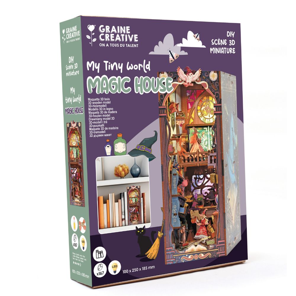 Graine Creative 3D Wooden Model Magic House Book Nook