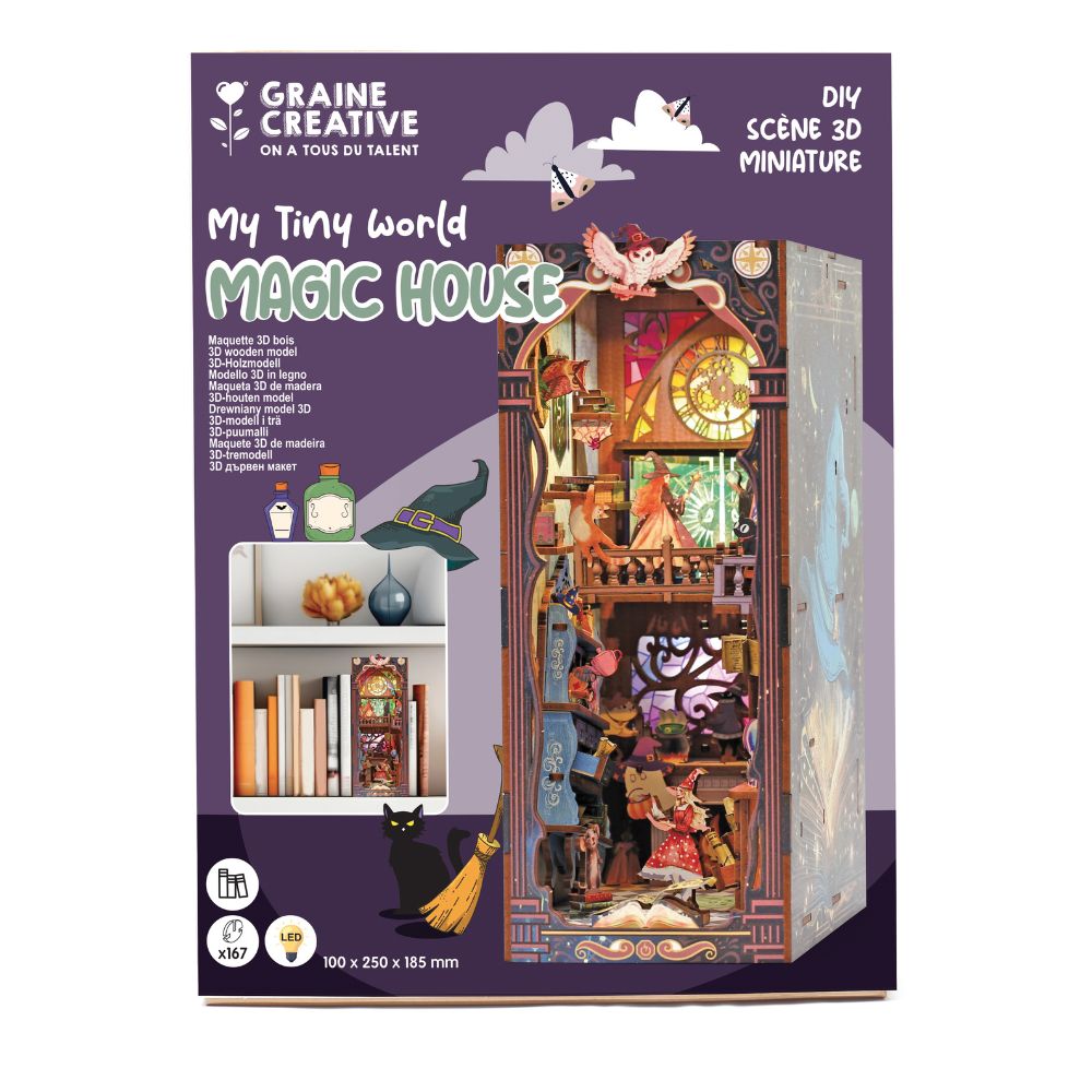 Graine Creative 3D Wooden Model Magic House Book Nook