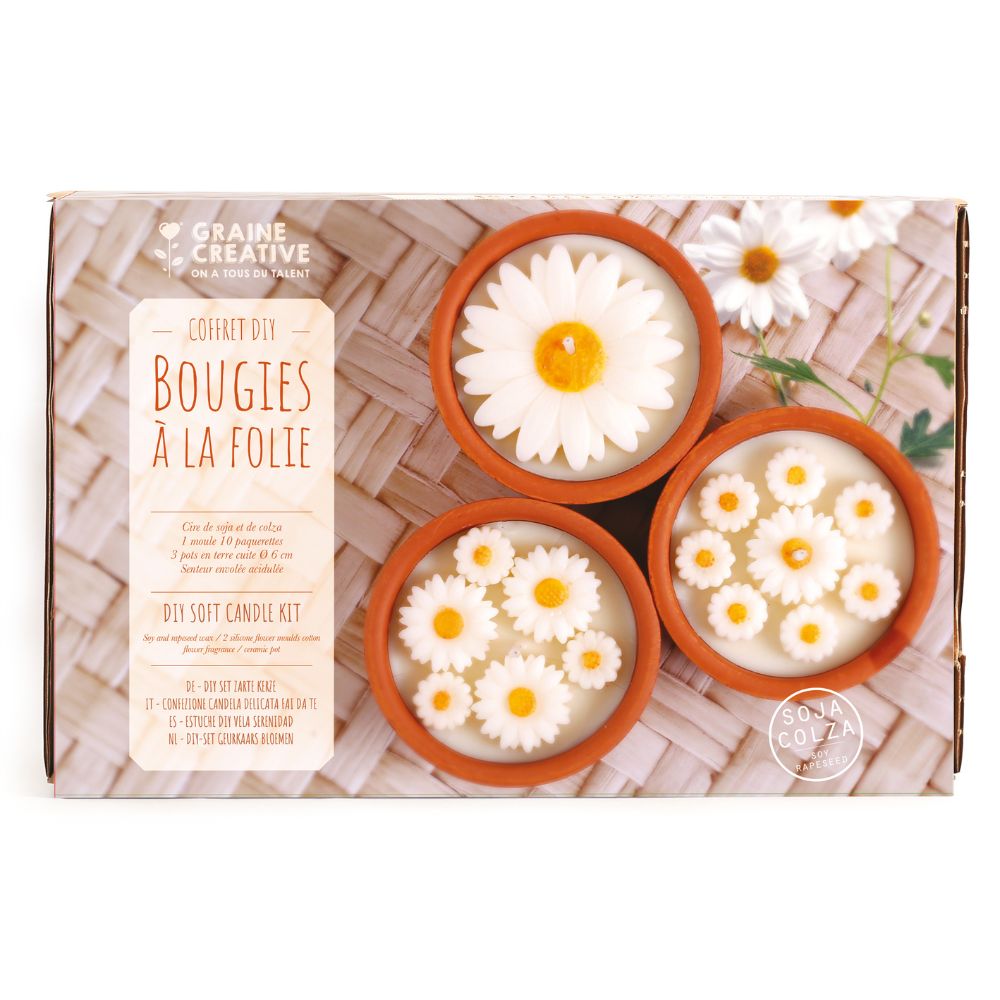Beginners Candle Making Kit - Daisy Terracotta Pots