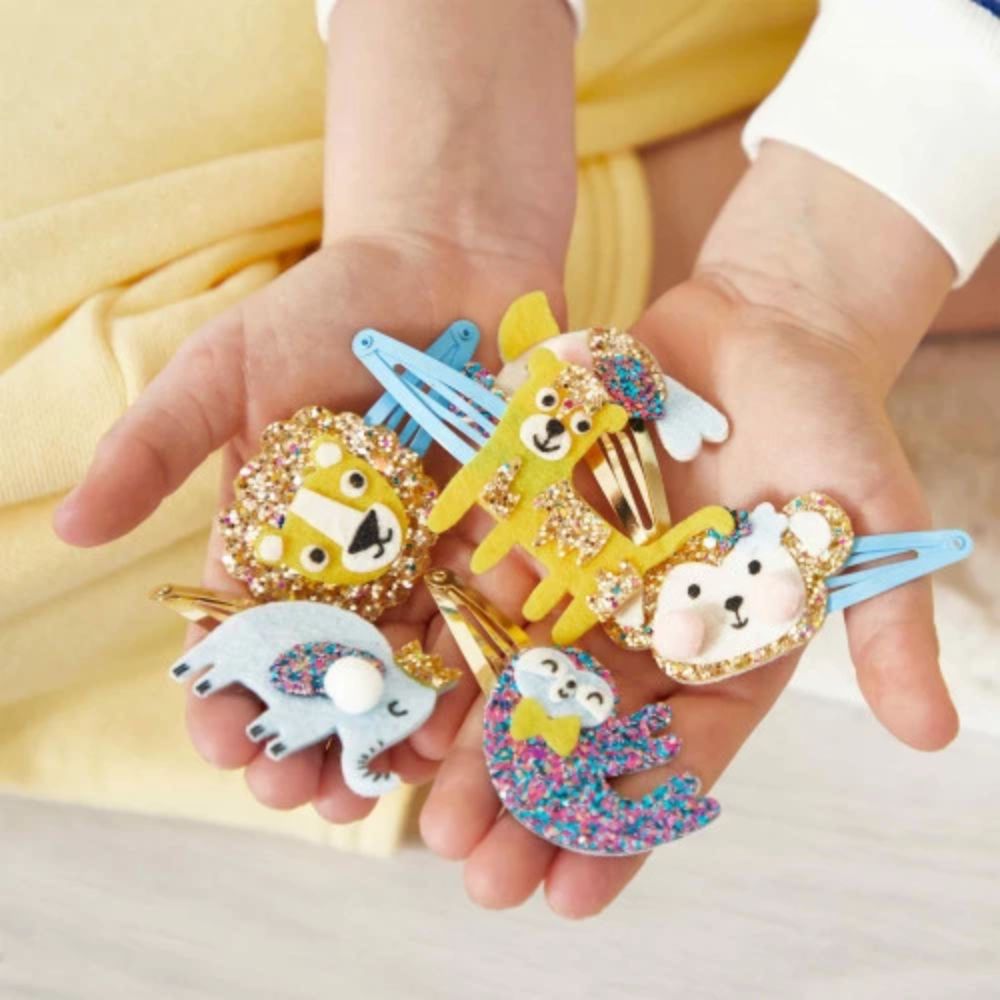 Janod Make Your Own Glittery Exotic Animals Hairclips