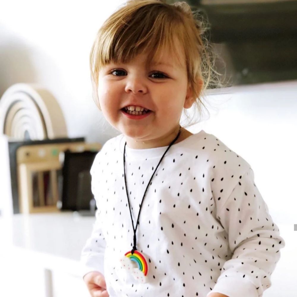 Jellystone Designs Sensory Silicone Pendant - Rainbow