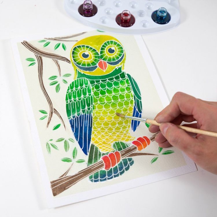Aquarellum Junior Owls - Painting by Numbers