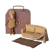 Maileg Reindeer in Suitcase Little Sister with miniature suitcase