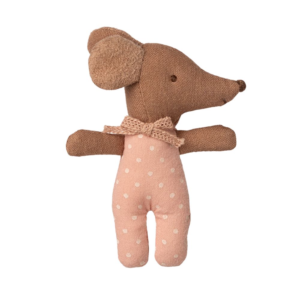 Maileg Baby Girl Mouse, Sleepy/Wakey In A Matchbox