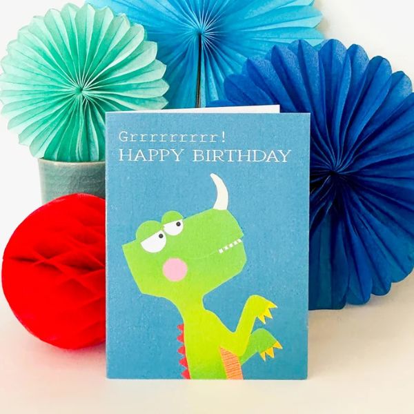 Mini Dinosaur Happy Birthday Card