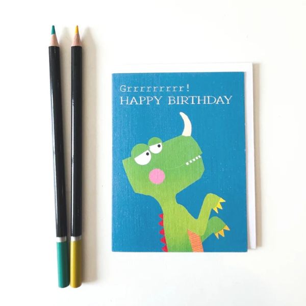 Mini Dinosaur Happy Birthday Card