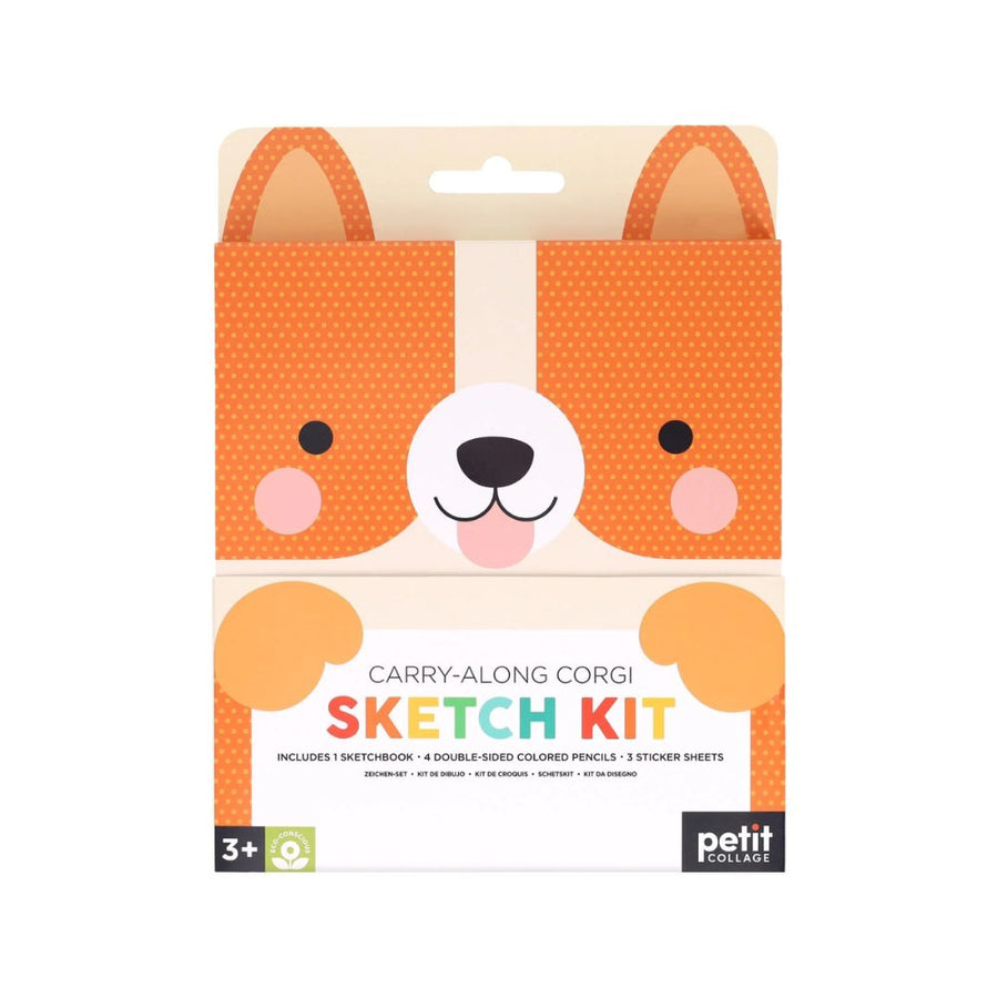 Petit Collage Carry Along Corgi Dog Sketch Book Set