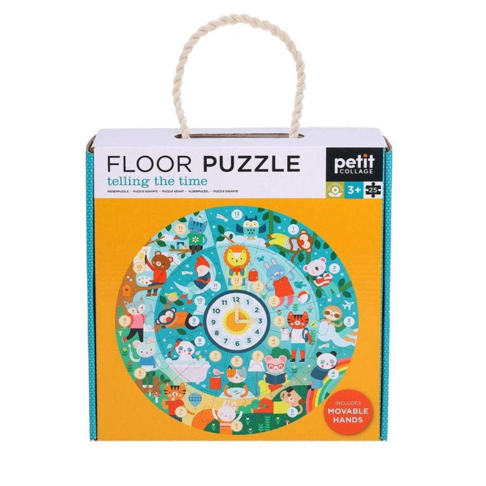 Petit Collage Tell The Time Floor Puzzle - 25pcs Wonky